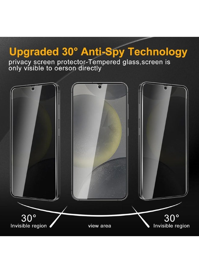 جلاس - [عبوتان + 2] واقي شاشة للخصوصية Samsung Galaxy S25 مع واقي عدسة الكاميرا، [مضاد للظهور 30 ​​درجة] [صلابة 9H] [فتح بصمة الإصبع بالموجات فوق الصوتية] [مضاد للخدش] [بدون فقاعات] [مناسب لحافظات الهاتف] مجموعة أفلام واقية لهاتف Samsung S25 6.2 بوصة (مربع، 2 + 2 قطعة) - Image 1