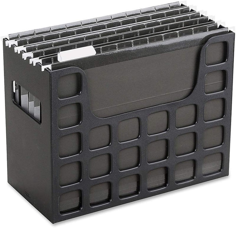 Pendaflex Portable Desktop File, Side Handles, Hanging File Folders, Tabs & Inserts, Letter Size, 9-1/2 X 12-3/16 X 6 Inches, Black (23013) - Image 3