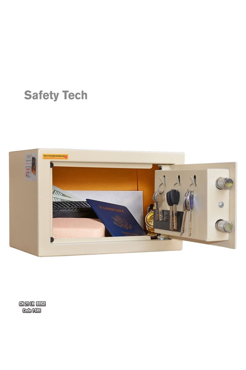 Safety Tech Digital safe with passwords and two emergency keys, from the international brand Safety Tech, size 31 * 20 * 20, with the ability to record two passwords, each number consisting of 3 to 8 digits, and 3 key holders  - Image 3
