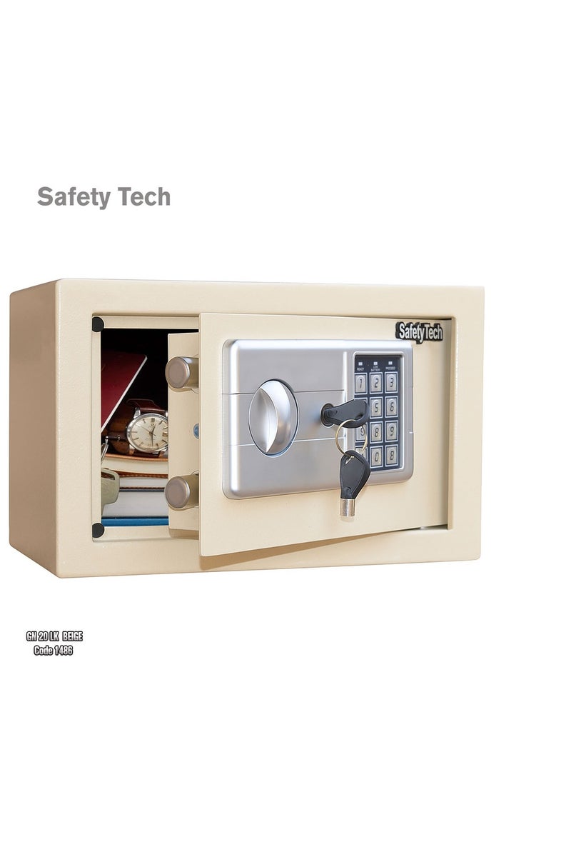 Safety Tech Digital safe with passwords and two emergency keys, from the international brand Safety Tech, size 31 * 20 * 20, with the ability to record two passwords, each number consisting of 3 to 8 digits, and 3 key holders  - Image 5