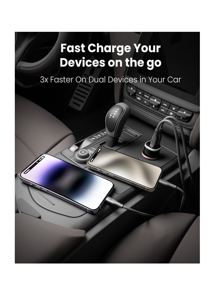 Moxedo - Moxedo 51W Ultra-Fast Car Charger PPS Technology PD 3.0 with 3 Ports USB-C/USB-A Compatible for Android, IOS and Other Smartphone Devices - Image 1