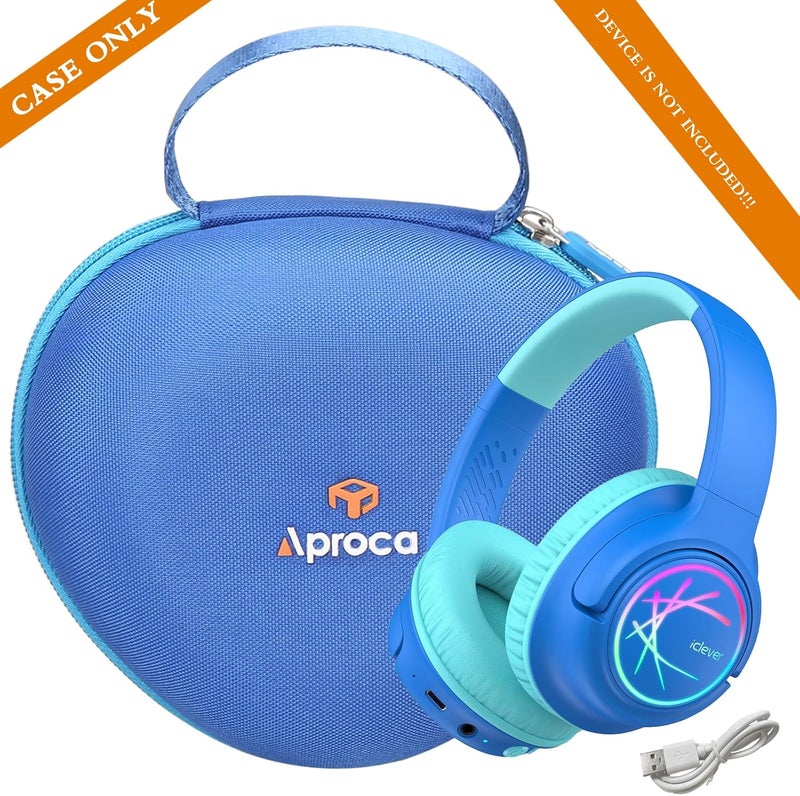 Aproca Blue Hard Storage Case for iClever BTH20  Clever Kids Bluetooth Headphones BTH18 and Accessories - Image 5