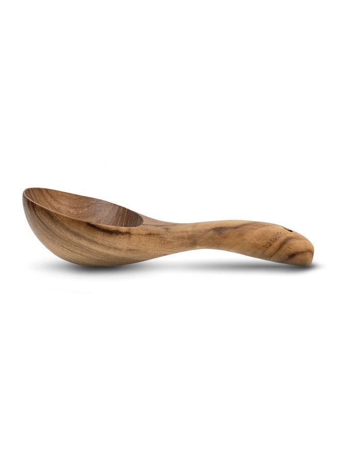 FAAY Short Handle Ladle, Eco Friendly Wooden Kitchen Tool, Hand Carved Unique Grain Server Gravy Ladle - Image 2