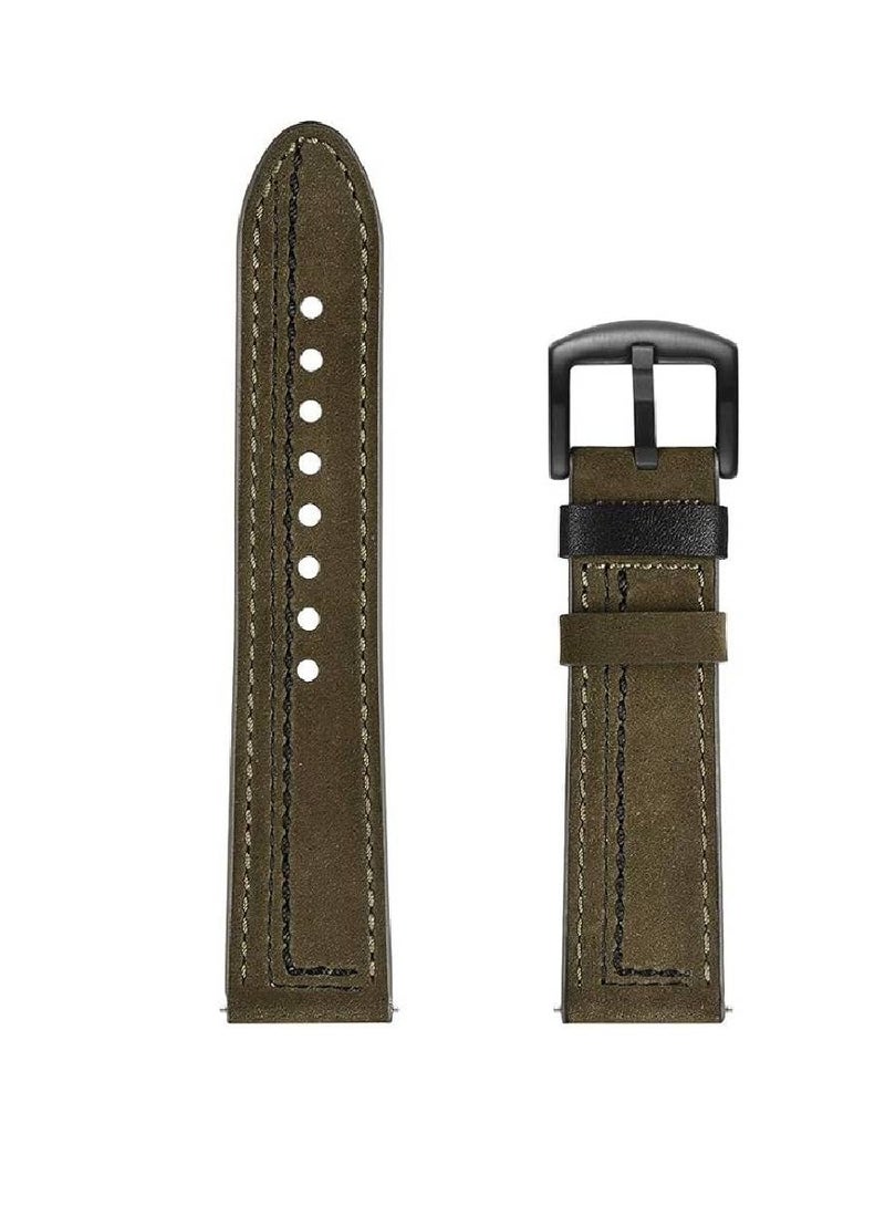 GENNEXT Genuine Grain Leather Quick Release Business Watch Band for Men Women Smartwatch Compatible with HUAWEI GT2 | GT2 PRO | GT3 | GT3 PRO | GT Runner 22mm Green - Image 3