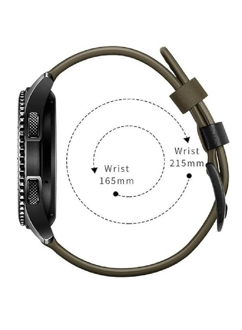 GENNEXT Genuine Grain Leather Quick Release Business Watch Band for Men Women Smartwatch Compatible with HUAWEI GT2 | GT2 PRO | GT3 | GT3 PRO | GT Runner 22mm Green - Image 4