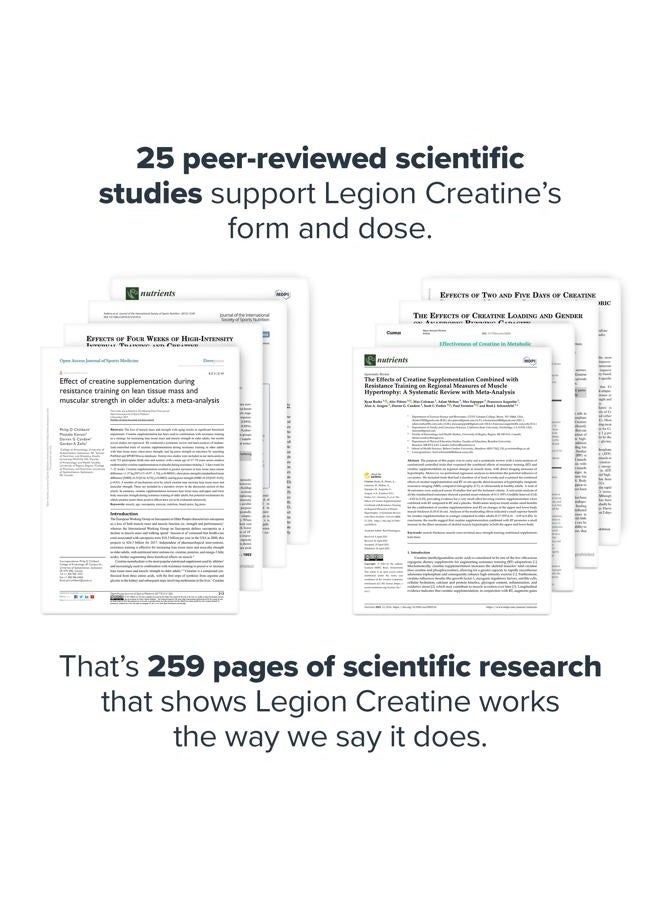 Legion Micronized Creatine Monohydrate Supplement - Clean Creatine Powder for Muscle Gain & Post Workout Recovery - Micronized Creatine Supplement for Maximum Absorption (60 Servings, Unflavored) - Image 5