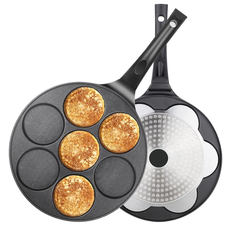 KRETAELY Pancake Pan Nonstick Pancake Griddle Mini Pancake Maker with PFOA Free Coating pancake mold Suitable for All Cooktops 1PC - Image 1