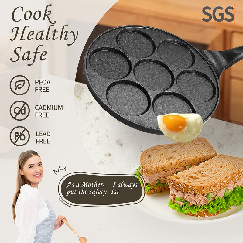 KRETAELY Pancake Pan Nonstick Pancake Griddle Mini Pancake Maker with PFOA Free Coating pancake mold Suitable for All Cooktops 1PC - Image 2