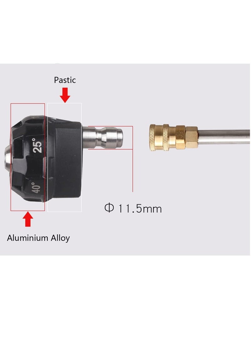 Excefore - Pressure Washer Spray Nozzle, 6-in-1 Quick Change over and Adjustable, 1/4in Plug Connect Tips MAX 4000PSI for Pressure Washer - Image 1
