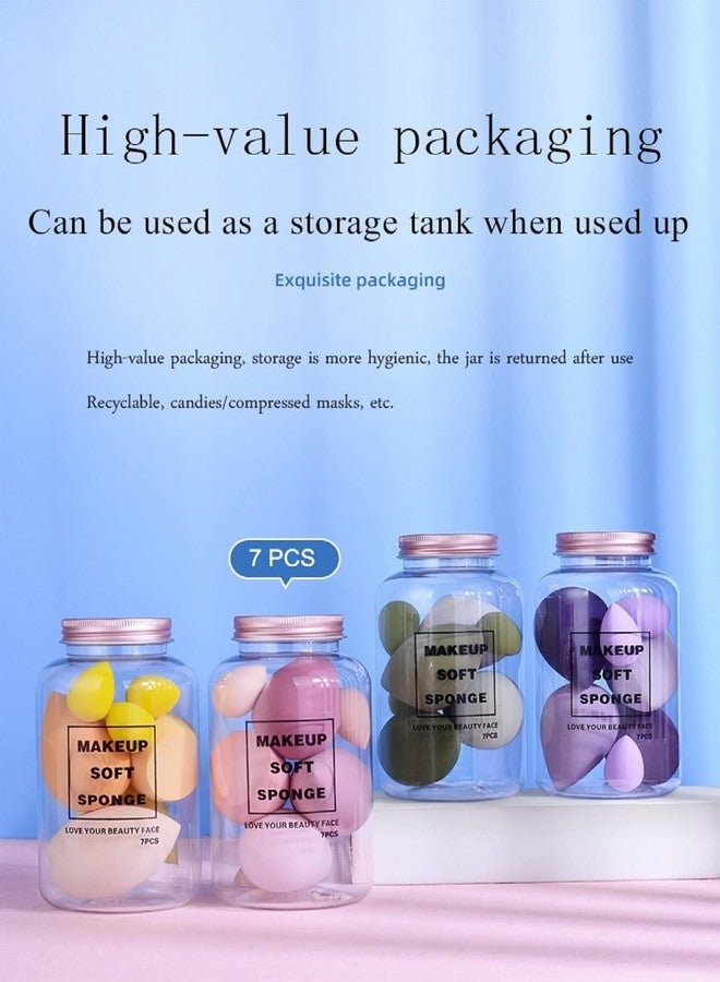 SKINPLUS Makeup Sponge Set Beauty Blender with Egg Case, Soft Sponge For Liquid Foundation, Creams, and Powders, Latex Free Wet and Dry Makeup ( 4 Big + 3 Mini-7 Pcs set) (Multicolored) - Image 4