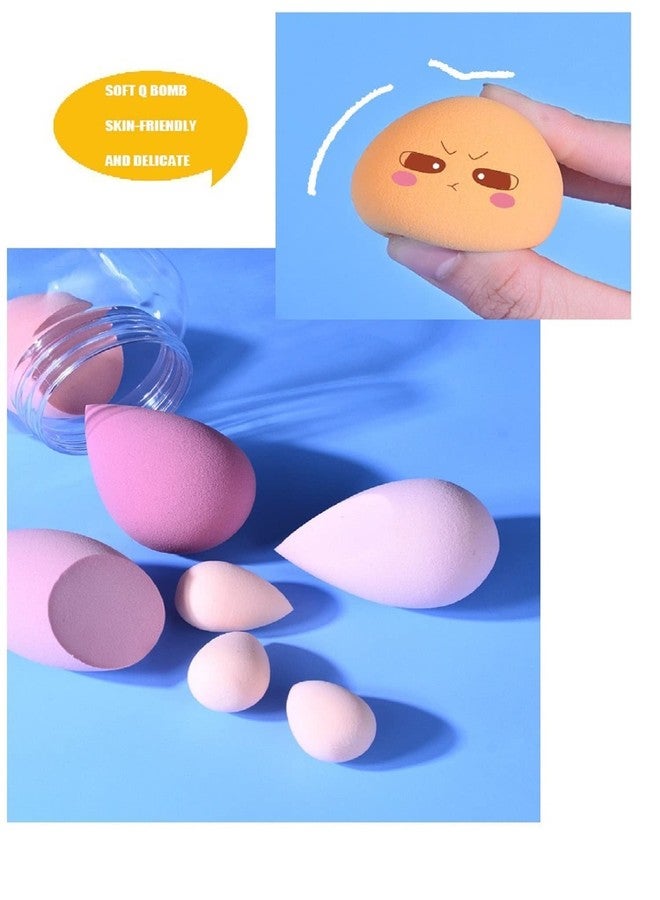 SKINPLUS Makeup Sponge Set Beauty Blender with Egg Case, Soft Sponge For Liquid Foundation, Creams, and Powders, Latex Free Wet and Dry Makeup ( 4 Big + 3 Mini-7 Pcs set) (Multicolored) - Image 5