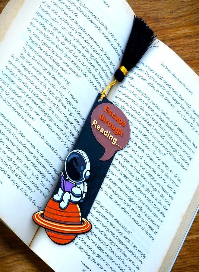 فاصل كتب بلاستيكي ثلاثي الأبعاد من هوبيغو بتصميم رائد فضاء وجسم طائر مجهول، عبوة من قطعتين - Image 3