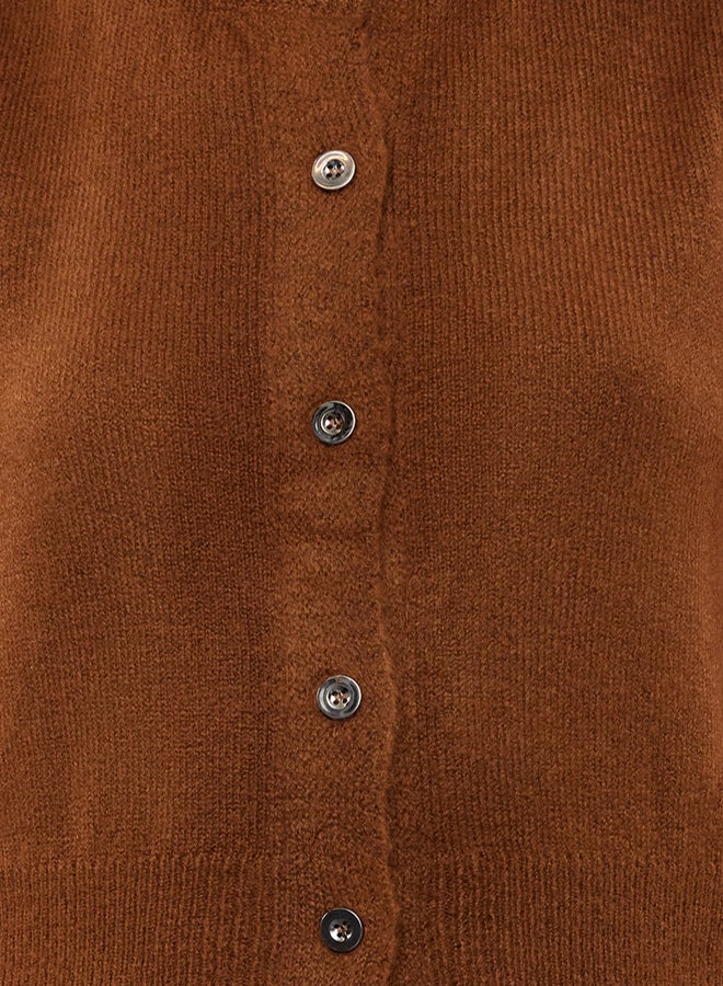trendyol Limited Edition Brown Soft Textured Knitwear Vest - Image 3