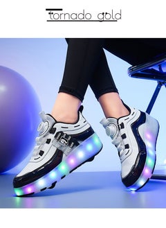 LED Two-wheel Flash Stylish Shiny Sneaker Skates with Wheels and Lightning Soles for Easy Swivel Buckle Kids Shoes - pzsku/ZBF9A40C33B099FF0E69CZ/45/_/1712332768/57465f3e-ff78-40a7-9174-3fc6cd87f448