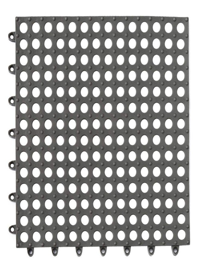 ALFEEL 10Pcs Interlocking Soft PVC Non-Slip Tile Splicing Waterproof Mat Drain Pool Shower Bath Kitchen Cushion 11.8" x 11.8" Mats Thin Type (11.8" x 11.8", Gray) - Image 5