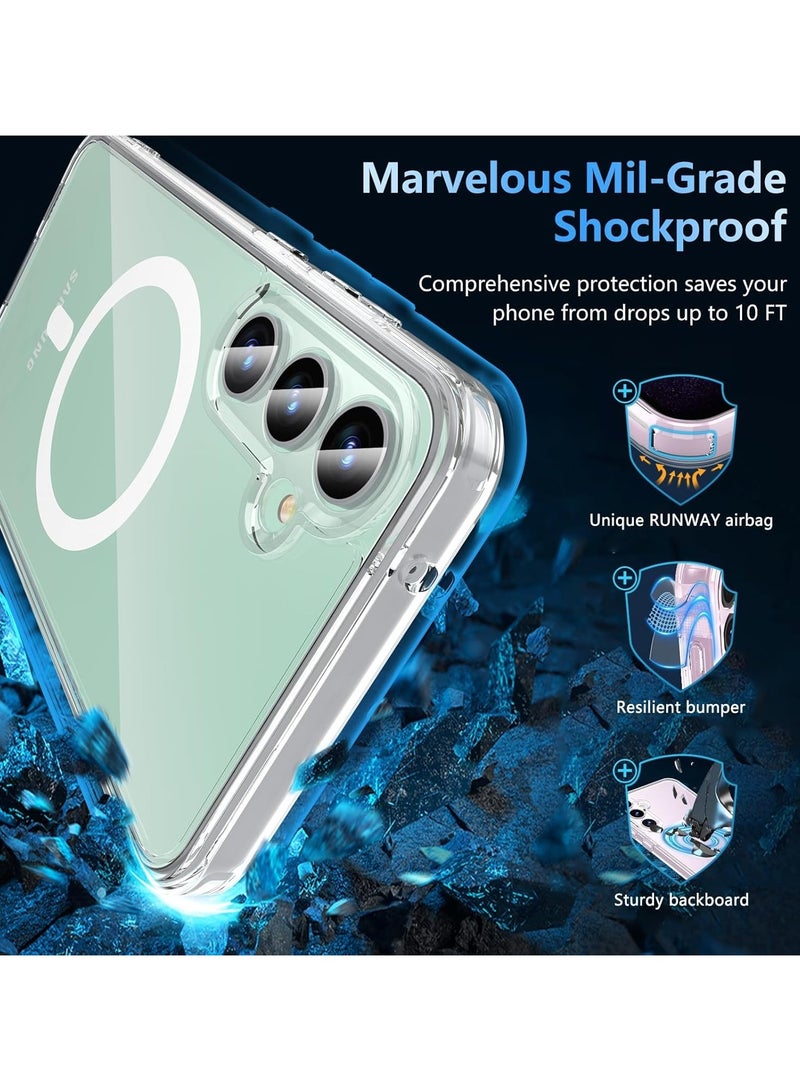 Denx Magnetic for Samsung Galaxy A06 4G-5G Case Clear, [Compatible with Mag-safe] Slim Thin Anti-Yellow Shockproof Phone Cover for Samsung A06, Transparent - Image 3