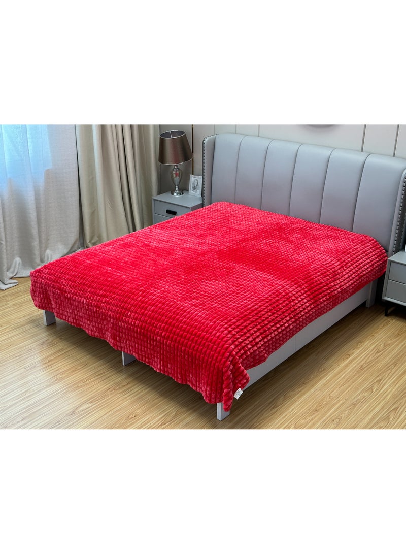 STARGOLD 220x240cm Weighted Comfort Blanket Extra Heavy 1 Ply Winter Throw Blanket Super Soft Embossed Wool Feel Bedding, 10LBS, SG-BLC604