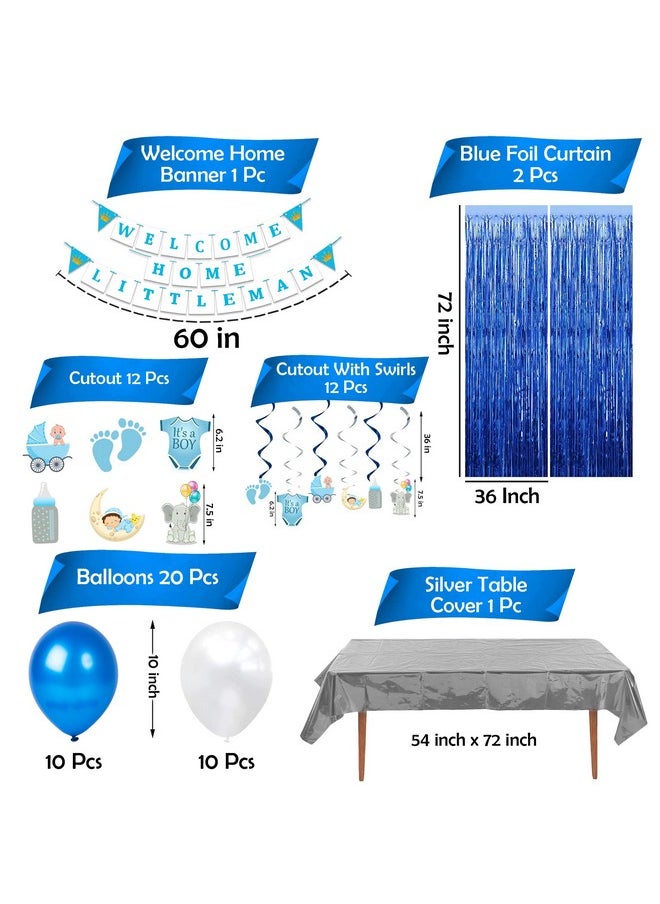 Party Propz Party Propz Welcome Home Decoration Kit- Big 48Pcs Welcome Baby Boy Decoration Banner (cardstock) | Baby Boy Welcome Decoration Items, Its A Boy Decoration Items,Birthday  - Image 2