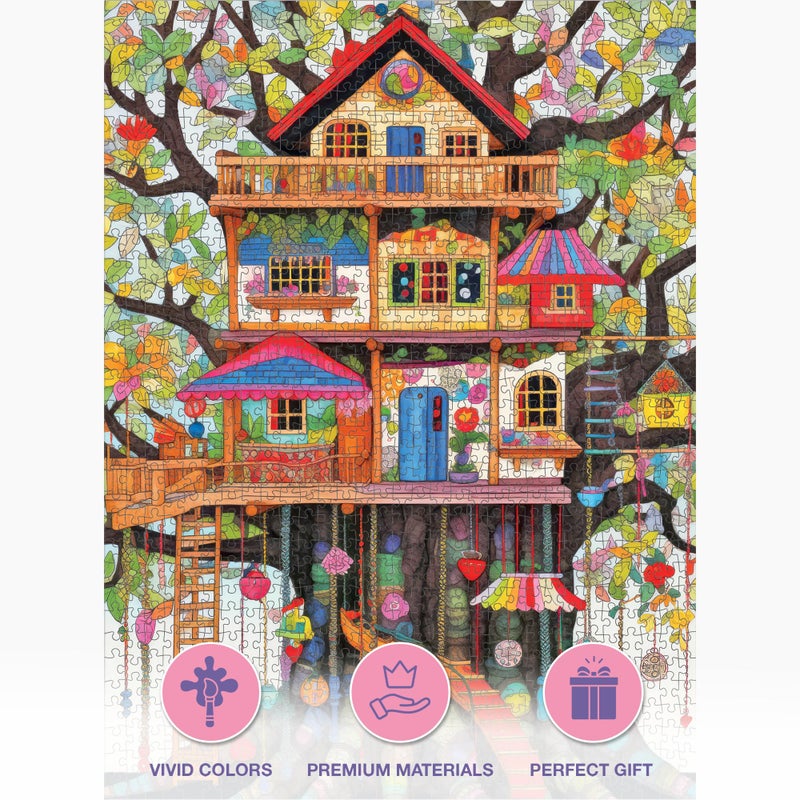 Cross & Glory Jigsaw Puzzles 1000 Pieces for Adults | Fantastical Treehouse Escape | Whimsical Art | Whimsical 1000 Piece Puzzle for Adults | Vibrant Treehouse Puzzle | Satin Finish | 20x27 Inches - Image 5