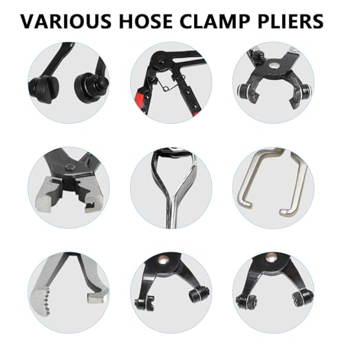 DPTOOL Hose Clamp Pliers Set 15pcs Hose Clamp Removal and Installation Tool Kit for Automotive Coolant Radiator Heater, Water Hose, fuel lines etc, with 2pcs Electrical Disconnect Pliers - Image 4