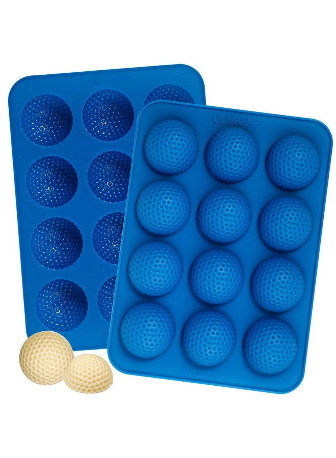 Webake Golf Ball Chocolate Molds, Silicone 12-Cavity Mold for Cake Decorations, Hot Chocolate Bomb, Candy (Pack of 2) - Image 1