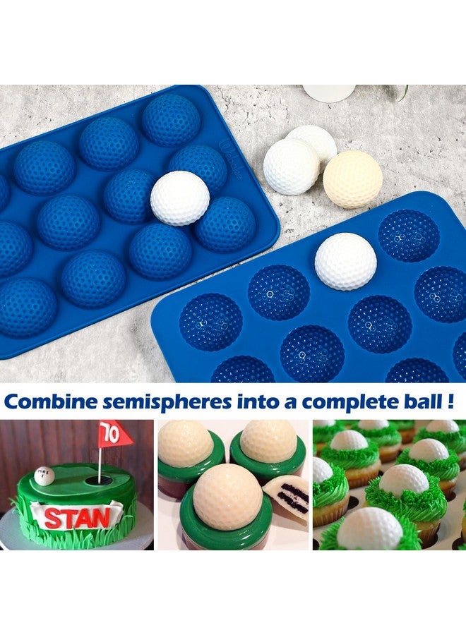 Webake Golf Ball Chocolate Molds, Silicone 12-Cavity Mold for Cake Decorations, Hot Chocolate Bomb, Candy (Pack of 2) - Image 2