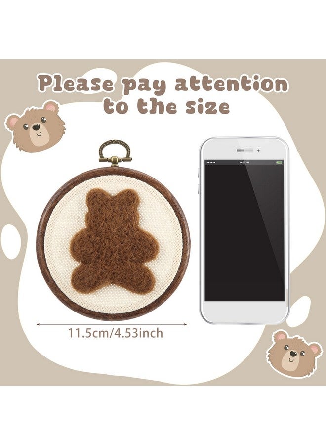 Chunful Chunful Felted Bear Nursery Wall Decor Cute Animals Bear Wall Art Decorative Artwork for Nursery Themes Bathroom Living Room Classroom Home Decoration  - Image 2