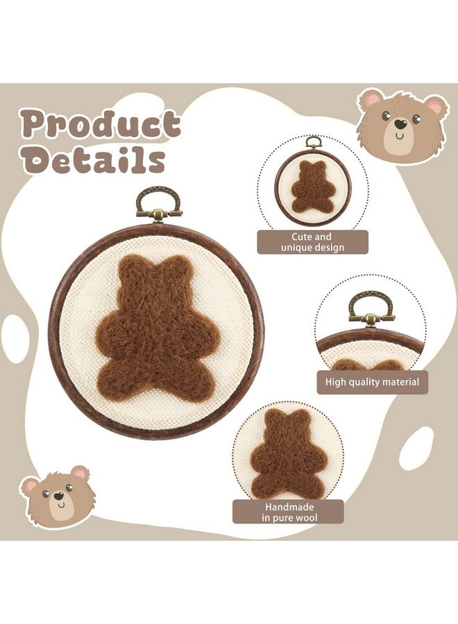 Chunful Chunful Felted Bear Nursery Wall Decor Cute Animals Bear Wall Art Decorative Artwork for Nursery Themes Bathroom Living Room Classroom Home Decoration  - Image 3