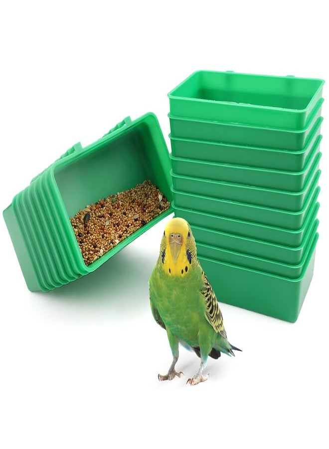 DQITJ 18 Pcs Bird Plastic Feeder, Seed Food Cage Hanging Food Bowl Feeding Dish for Poultry Pigeon Parrot Parakeet Budgie - Image 1