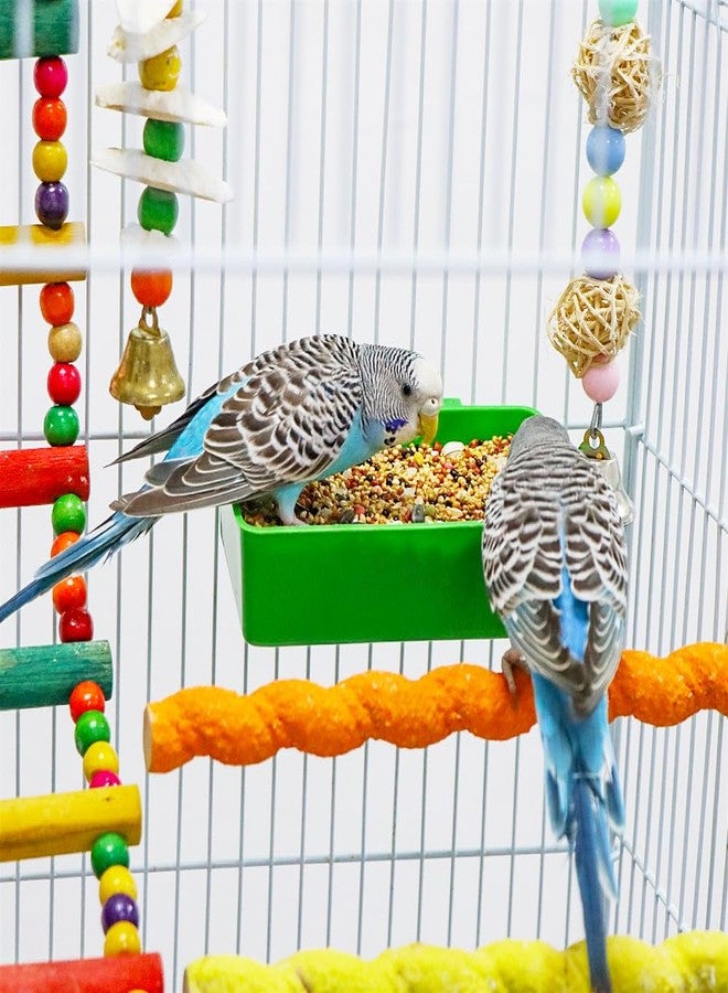 DQITJ 18 Pcs Bird Plastic Feeder, Seed Food Cage Hanging Food Bowl Feeding Dish for Poultry Pigeon Parrot Parakeet Budgie - Image 4