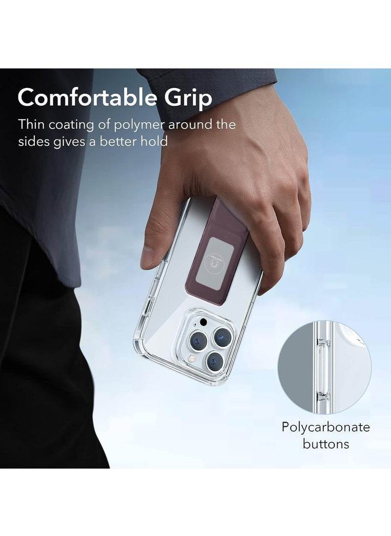 Wtech - TPU Hand Grip Air Pillow Case Cover For Apple iPhone 15 Pro 2023 Clear/Maroon - Image 1