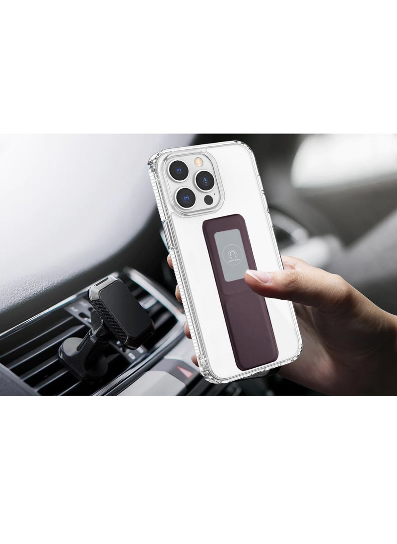 Wtech - TPU Hand Grip Air Pillow Case Cover For Apple iPhone 15 Pro 2023 Clear/Maroon - Image 1