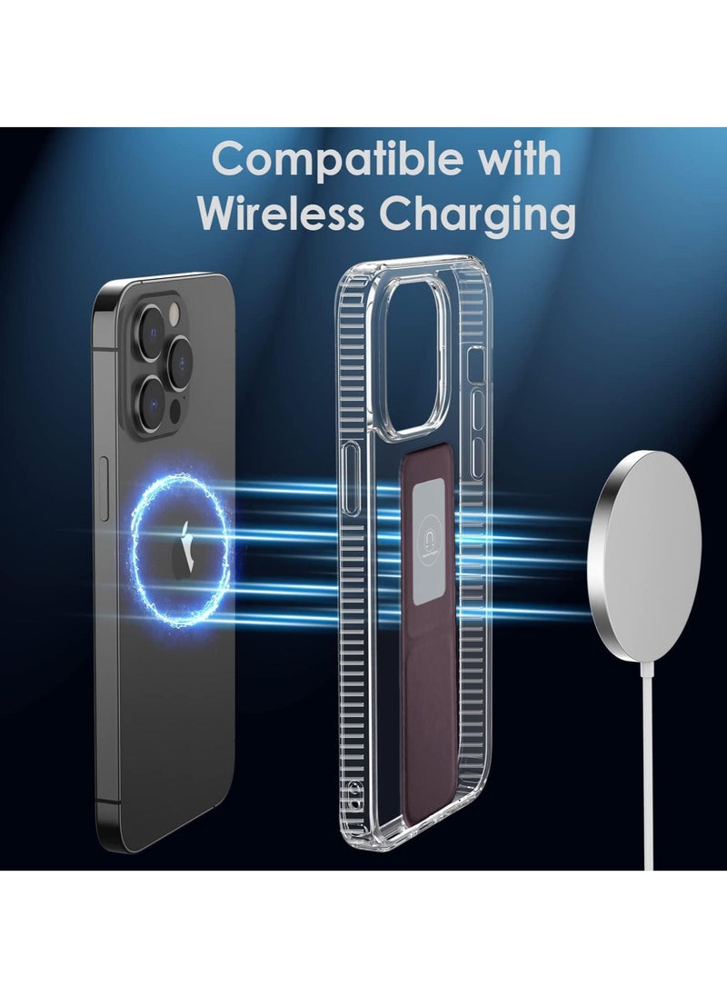 Wtech - TPU Hand Grip Air Pillow Case Cover For Apple iPhone 15 Pro 2023 Clear/Maroon - Image 1