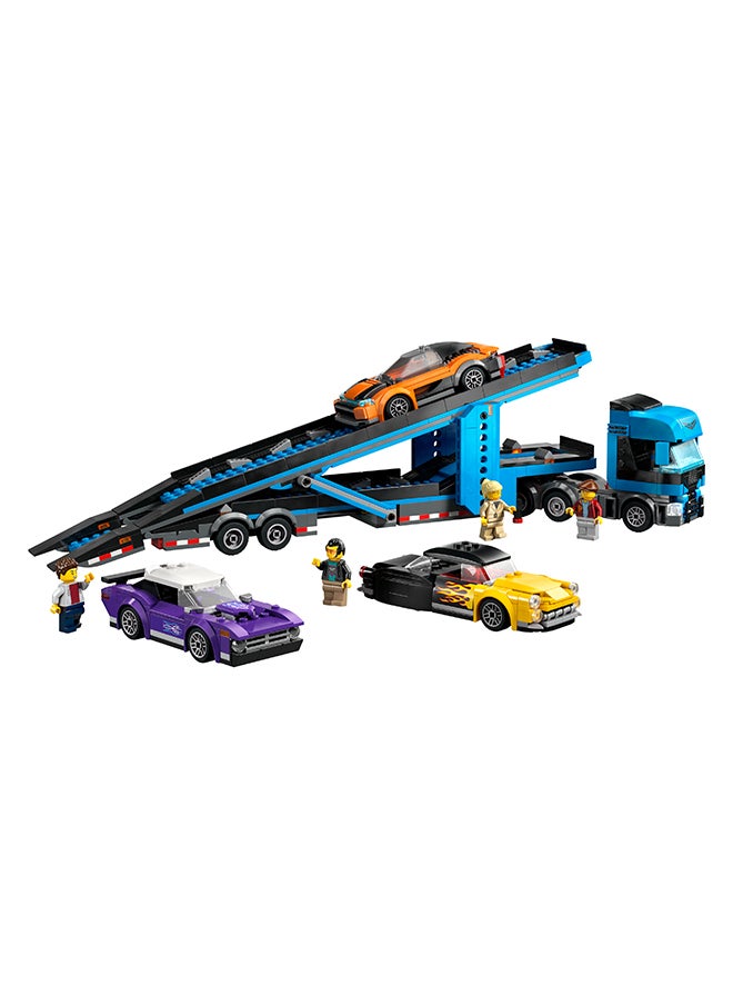 LEGO - City Car Transporter Truck With Sports Cars, 4 Vehicle Toy Set For Boys And Girls Aged 7 Plus, Or Birthday Gift For Kids, 4 Minifigures For Imaginative Play (998 Pieces) 60408 - Image 1