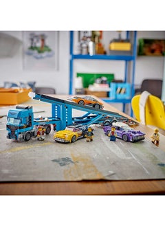 LEGO City Car Transporter Truck With Sports Cars, 4 Vehicle Toy Set For Boys And Girls Aged 7 Plus, Or Birthday Gift For Kids, 4 Minifigures For Imaginative Play (998 Pieces) 60408  - Image 5