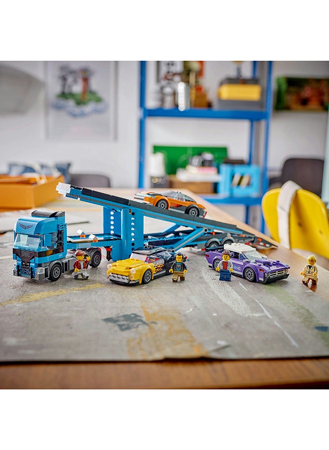 LEGO - City Car Transporter Truck With Sports Cars, 4 Vehicle Toy Set For Boys And Girls Aged 7 Plus, Or Birthday Gift For Kids, 4 Minifigures For Imaginative Play (998 Pieces) 60408 - Image 1