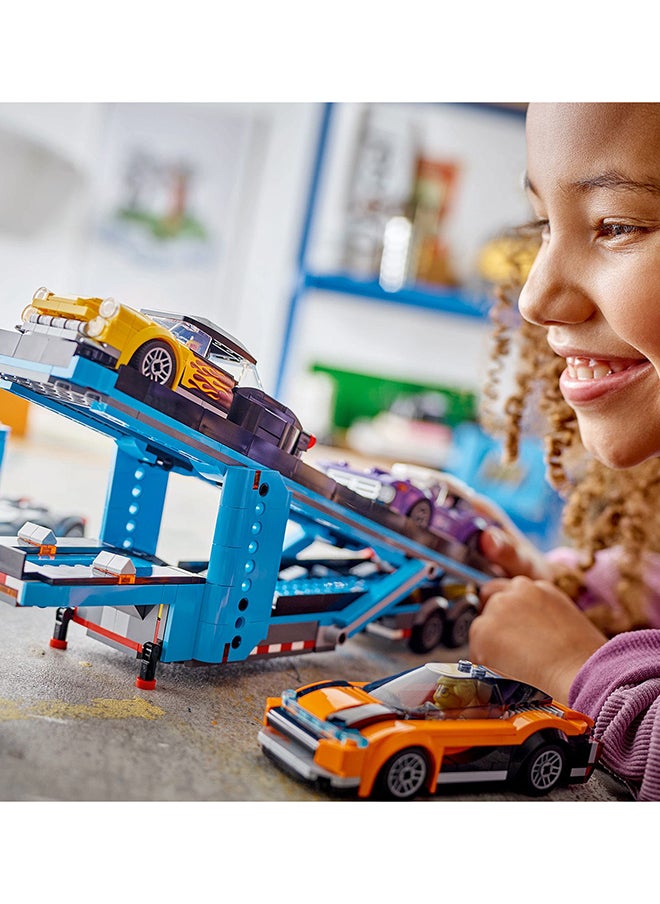 LEGO - City Car Transporter Truck With Sports Cars, 4 Vehicle Toy Set For Boys And Girls Aged 7 Plus, Or Birthday Gift For Kids, 4 Minifigures For Imaginative Play (998 Pieces) 60408 - Image 1