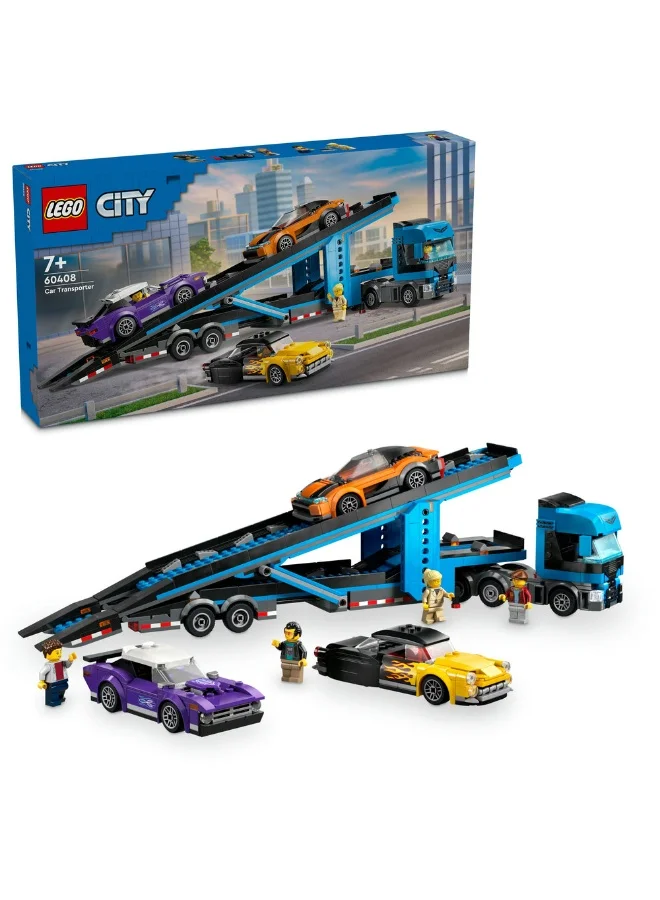 LEGO City Car Transporter Truck with Sports Cars Toy 60408 (Age 7+, 998 Pieces)