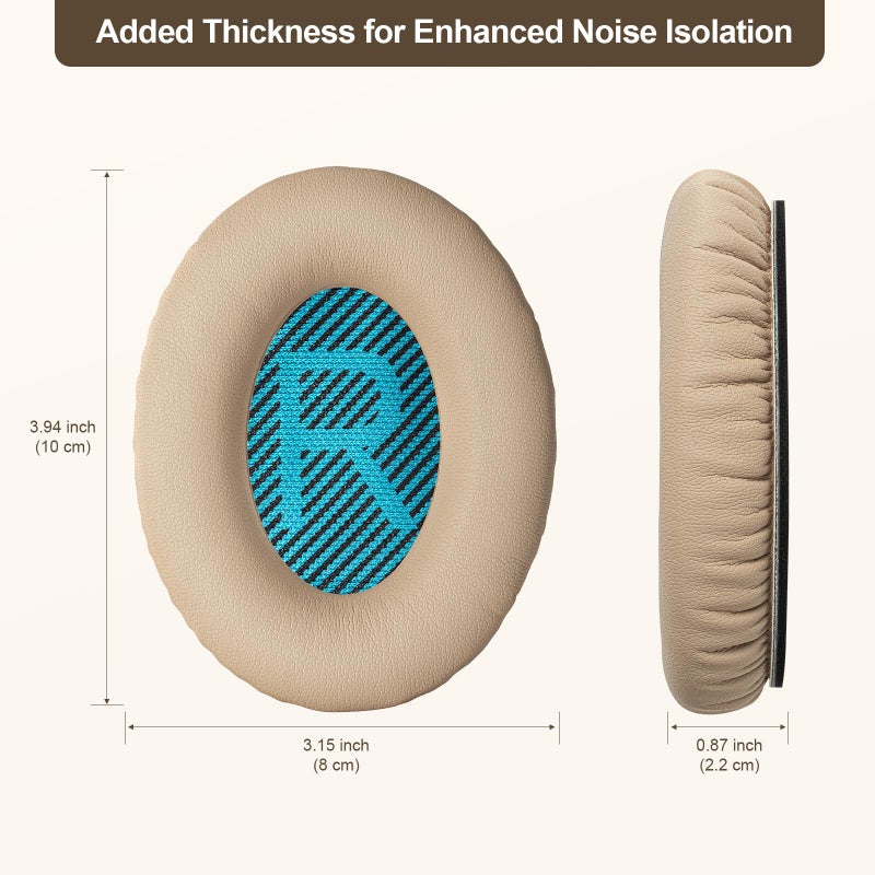Aurivor Replacement Ear-Pads Cushions for Bose QuietComfort (QC) 35 35ii 25 15 2 and More Headphones, Upgraded Covers with Soft Protein Leather, Reinforced Sealing, Optimized Memory Foam (Brown) - Image 5