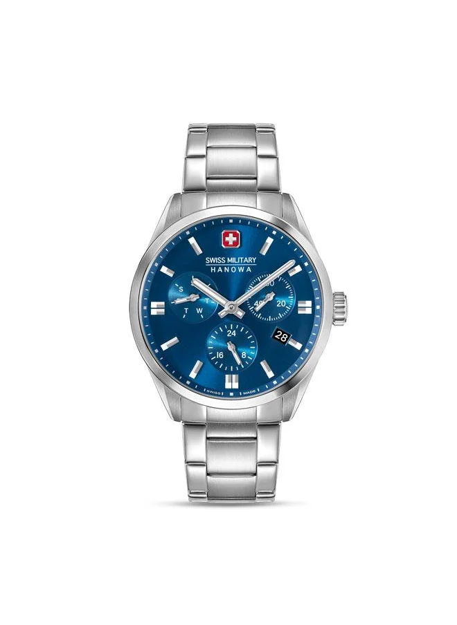 سويس ميليتري هانوا Roadrunner Advanced 43mm Men's Multifunction Watch with Blue Dial