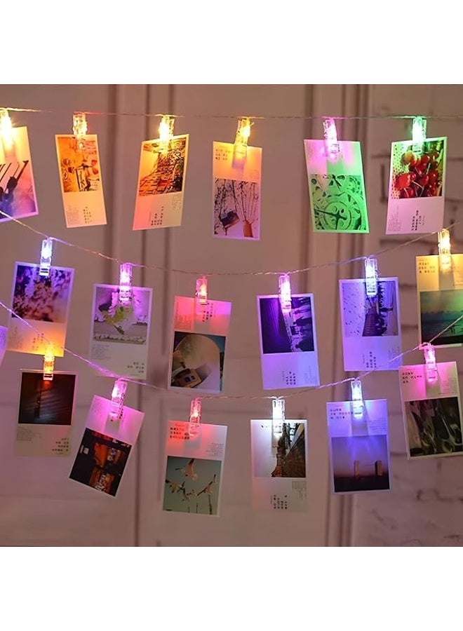 LED Picture Hanging Lights with Clips, Battery Operated for Festive Seasons Like Christmas, Perfect for Displaying Photos, Notes, Postcards, Important Memos - Image 2