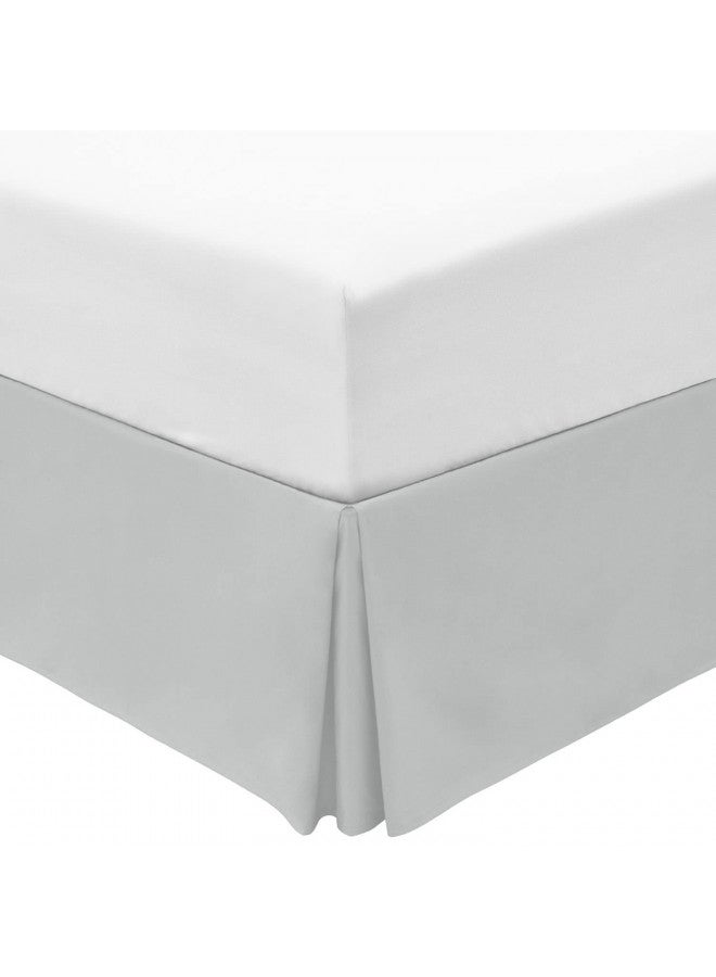 mellanni Mellanni Bed Skirt Queen Size - Bed Frame - 15-Inch Tailored Drop Pleated Dust Ruffle - Wrinkle, Fade, Stain Resistant - 1 Bedskirt (Queen, Light Gray)  - Image 1
