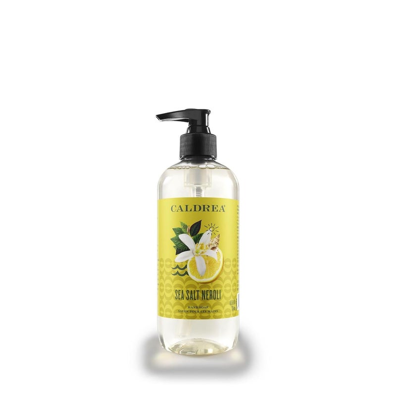 Caldrea Hand Wash Soap Aloe Vera Gel Olive Oil and Essential Oils to Cleanse and Condition Sea Salt Neroli Scent 108 oz