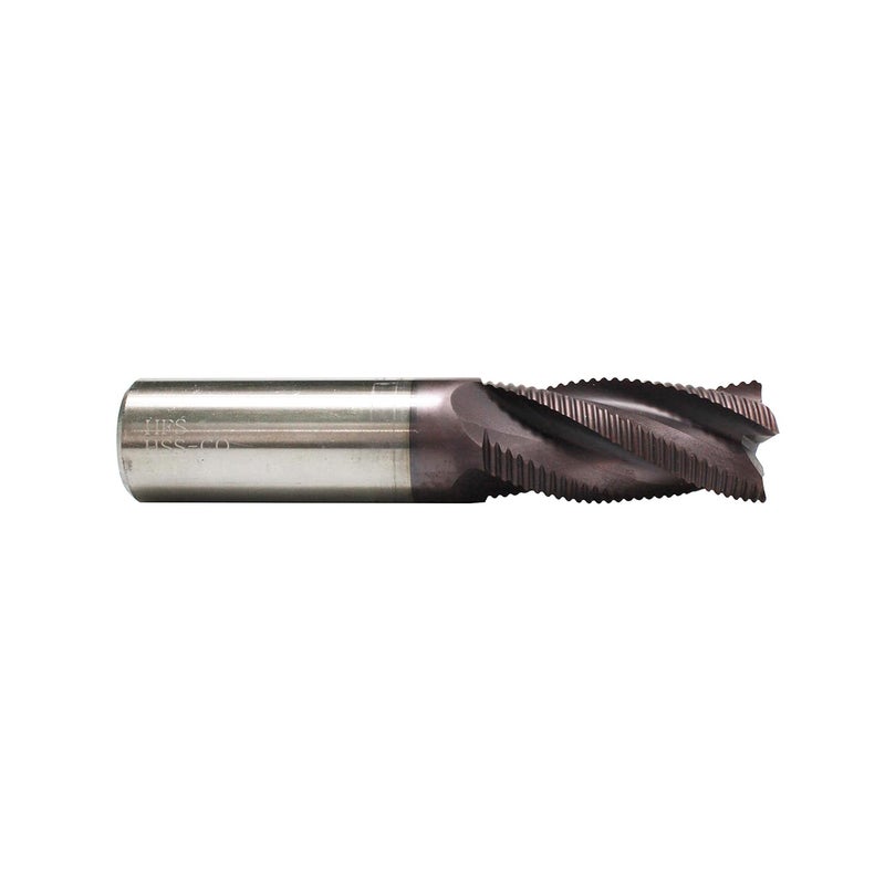 HFS (R) Roughing End Mill Square End Mill 4 Flute M42 8% Cobalt TiAlN for Steel 3/4" Dia. - Image 2