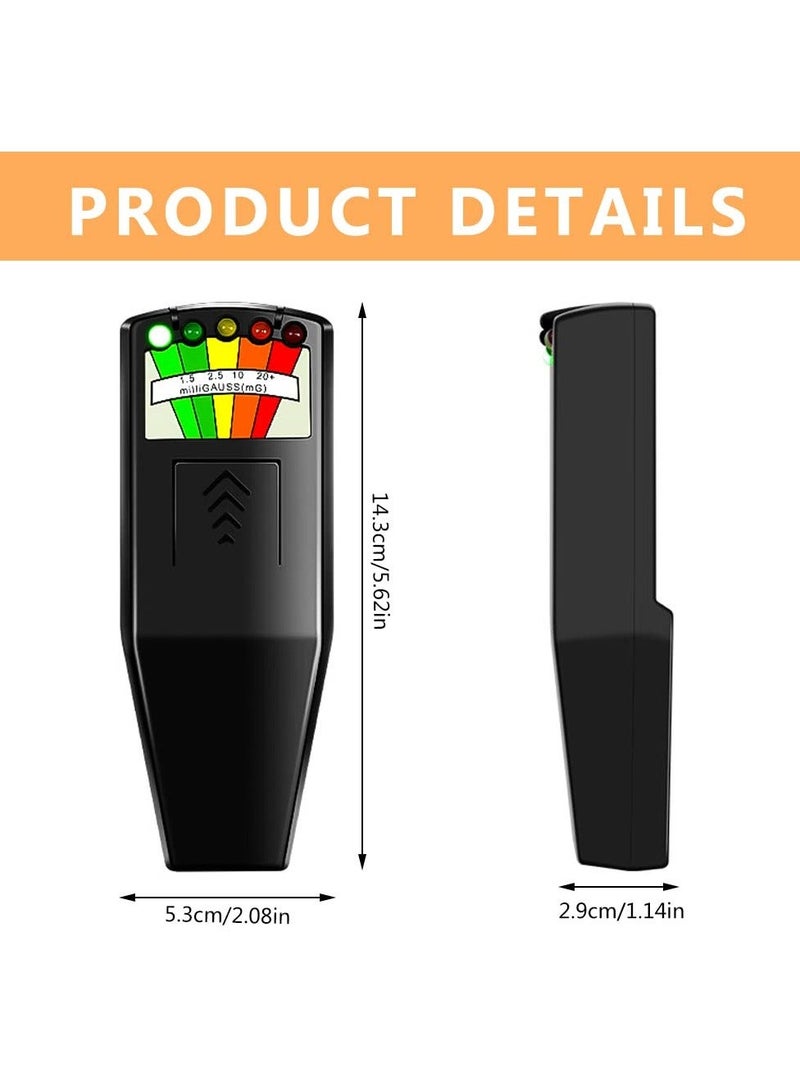 EMF Meter, 5 LED Magnetic Field Detector, K2 Digital Ghost Detecto, Handheld EMF Meter for Office, Home, Ghost Hunting, 50Hz-20,000Hz, Black - Image 3