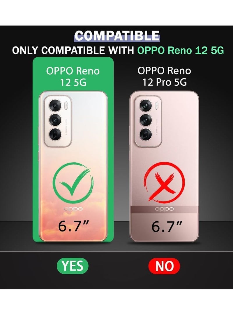 BORTONY OPPO Reno 12 5G Case Cover Rotational Metal Ring Grip Kickstand Cover Magnetic Car Mount Holder Case Shockproof TPU for OPPO Reno 12 5G - Image 2