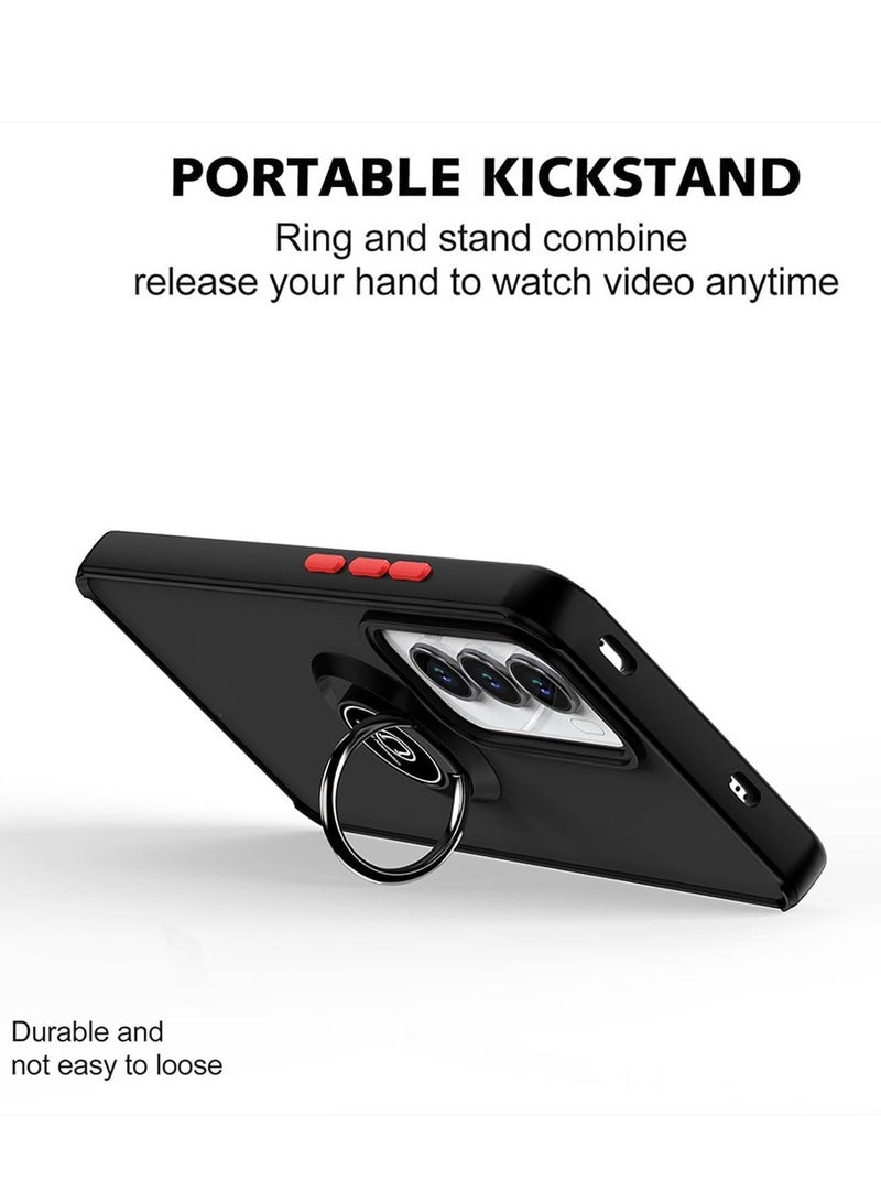 BORTONY OPPO Reno 12 5G Case Cover Rotational Metal Ring Grip Kickstand Cover Magnetic Car Mount Holder Case Shockproof TPU for OPPO Reno 12 5G - Image 3