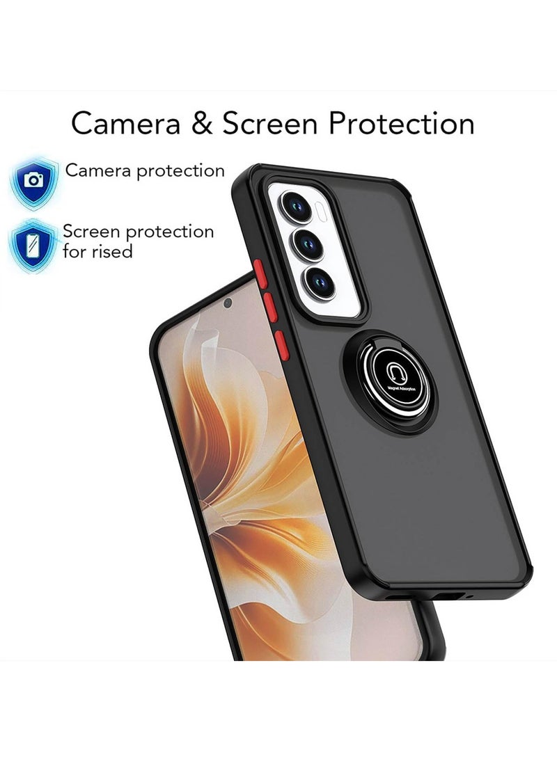 BORTONY OPPO Reno 12 5G Case Cover Rotational Metal Ring Grip Kickstand Cover Magnetic Car Mount Holder Case Shockproof TPU for OPPO Reno 12 5G - Image 5