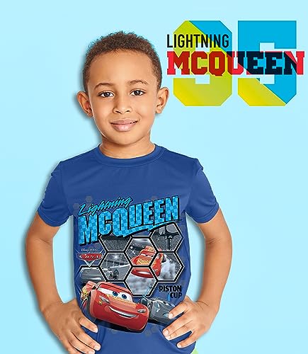 Disney Cars Lightning McQueen Pixar Graphic T-Shirts (3 Pack) Outfits Toddlers to Kids 3T Bk/B/Gy SS - Image 4