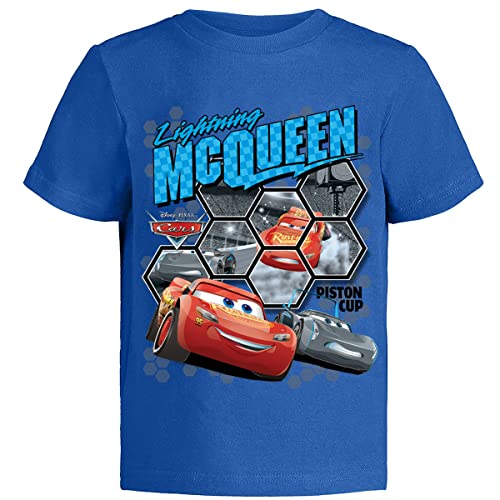 Disney Cars Lightning McQueen Pixar Graphic T-Shirts (3 Pack) Outfits Toddlers to Kids 3T Bk/B/Gy SS - Image 5